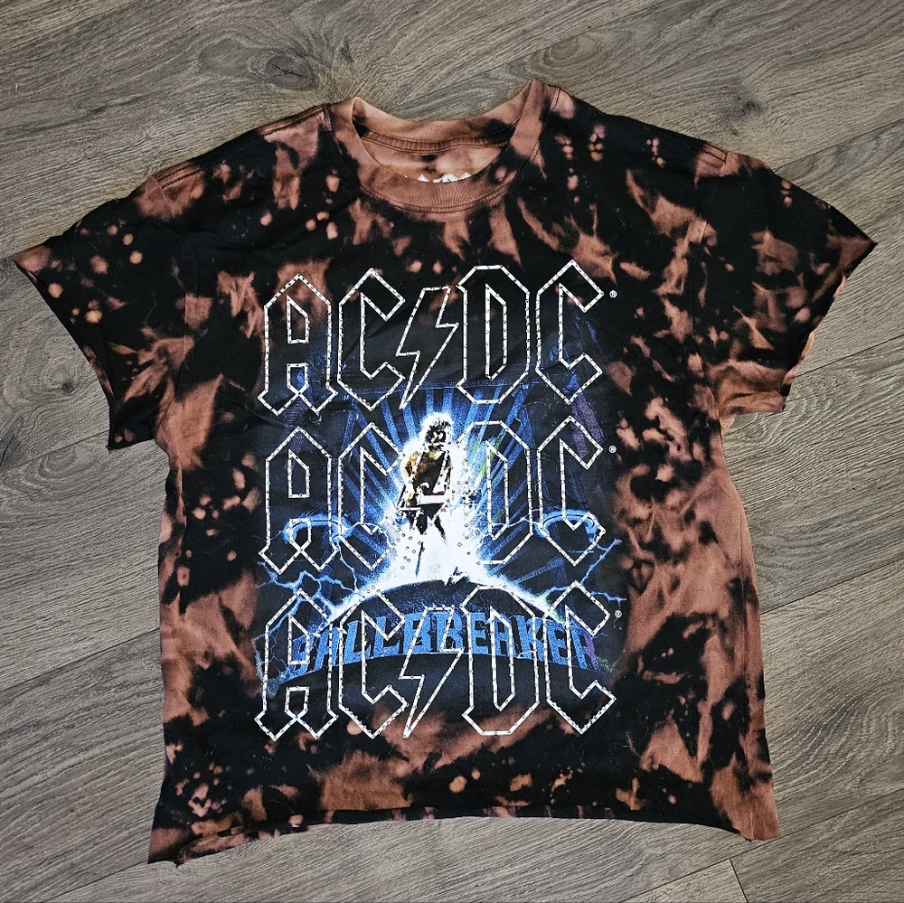 AC/DC bleached women's size small Tshirt